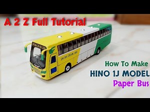 How to make Paper bus | Hino 1J | Sheba Greenline | যেভাবে কাগজ দিয়ে Hino 1J বাস বানাবেন | Full tips