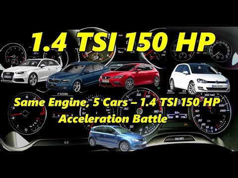 Same Engine, 5 Cars – 1.4 TSI 150 HP Acceleration Battle