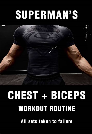 🦸‍♂️ Superman’s Optimal Chest and Biceps Workout 💪 Training chest is a big focus for me right now after a shoulder injury last year which stopped me from training it properly, so I’m currently keeping chest work in the 10–12 rep range to avoid any shoulder pain coming back. The upper chest press is a new machine in my gym which felt absolutely divine. Only issue it had was that the seat was too low. I had to add a pad on top of it. If your gym has this machine definitely give it a go! Make sur