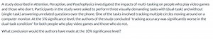 A study described in Attention, Perception, and Psychophysics i... | Filo