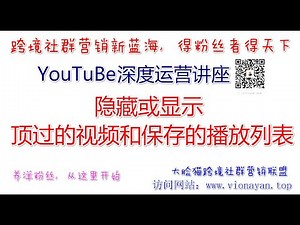 YouTube运营教程之管理隐私设置 隐藏或显示顶过的视频和保存的播放列表