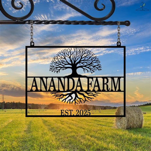 Custom Tree of Life Metal Sign, Personalized Family Name Farm Sign, Outdoor Farmhouse Decor - Etsy