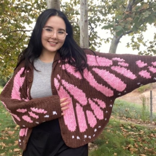 Monarch Butterfly Cardigan Crochet Pattern | Oversized Wing Sweater (PDF Pattern) - Etsy