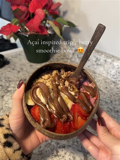 Delicious Açaí Inspired Triple Berry Smoothie Bowl