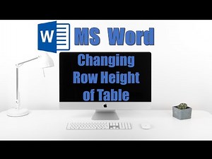 Adjust Table Row Height