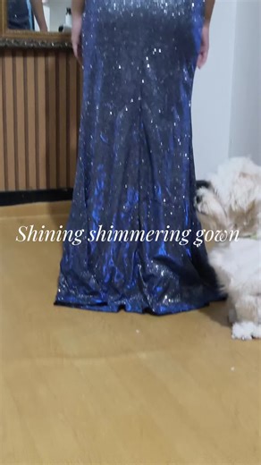 Affordable Shining Blue Evening Gown for Prom Night