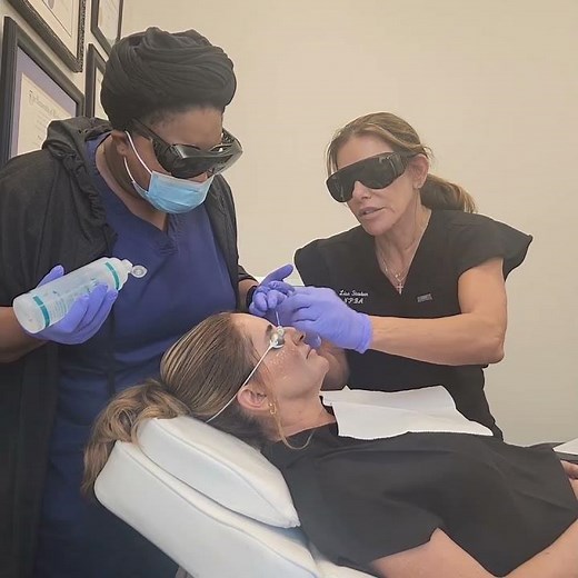 IPL to treat our patient's dry eye and red and brown facial spots.