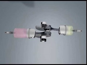 2 Zylinder 4 Takt Motor in V180 Anordnung, Arbeitstakte