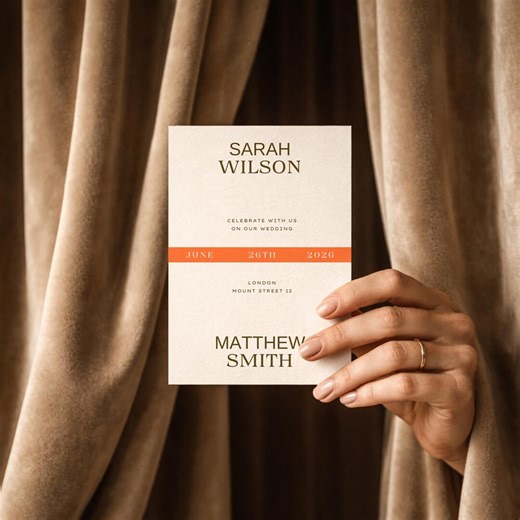 The Orange Invitation Suite | Editable Invitation Template | Elegant Modern Typography | Canva | Editorial Style | Printable - Etsy