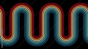 Vintage Striped Backgrounds, Loop Samples, Retro Colors from the 1970s 1980s, 70s, 80s, 90s. retro vintage 70s style stripes background footage lines. Transition loop shapes moving eighties style
