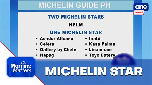 #MorningMatters | The Michelin Guide released its first-ever selection of restaurants in the Philippines, highlighting more than 100 dining establishments from Metro Manila, nearby provinces, and Cebu. | ONE News