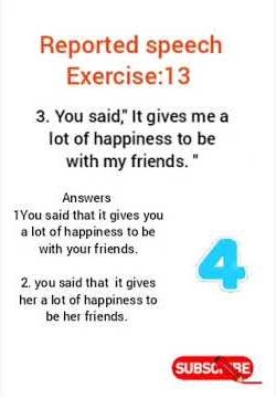 Reported speech ( Ex:13) #youtube #yt #youtubevideos #grammar #reportedspeech