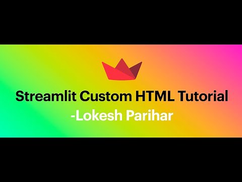 Streamlit with Custom HTML Template Tutorial