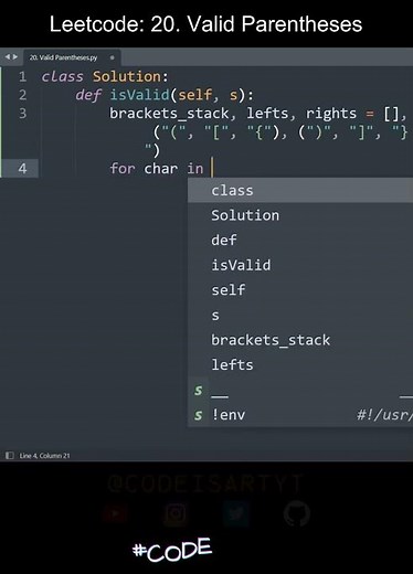 Leetcode 20. Valid Parentheses in Python | Python Leetcode | Python Coding Tutorial | Python ASMR