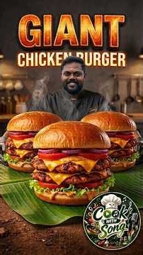 Making the Ultimate GIANT Fried Chicken Burger 🍔🍗I #chicken #burger