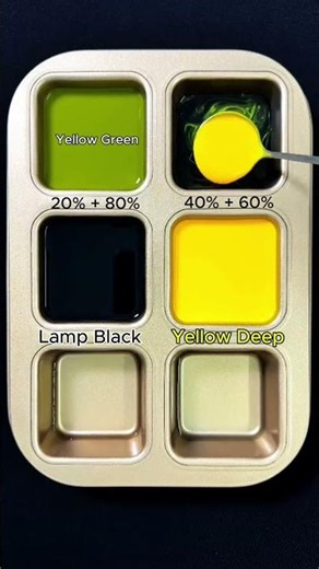 Mixing Lamp Black + Yellow Deep Color. #colormixing #asmr #satisfying #sound #black #yellow #mix