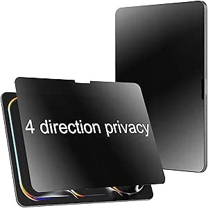360 Degree Matte Privacy Screen Protector For iPad Pro 11 inch 2024 Anti-Glare Anti-Spy 4 Sides Soft Film