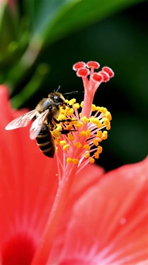 reproduction in hibiscus flower 🌺 shorts #shorts #hibiscus #reproduction #educationalvideo