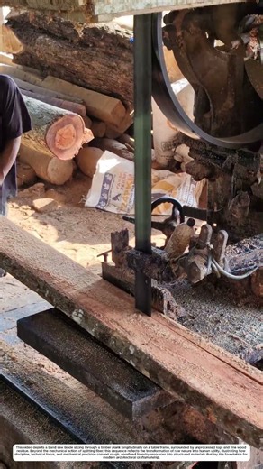 Sawmill Precision Rip Cut : How Band Saw Machine Converts Raw Slab into Board 