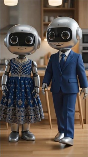 Sweet Robot Love Moment 💙 Boy Robot Gives Rose & Gentle Kiss