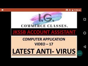 Latest Anti-Virus ||JKSSB ACCOUNT ASSISTANT|| COMPUTER AWARENESS