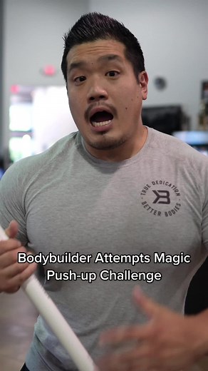 494K views · 4.2K reactions | Bodybuilder Attempts Magic Push-Up #gym #fitness #memes #comedy #pushupchallenge | Colin Weng | Facebook