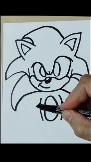 How to draw SONIC The Hedgehog Running - step by step - easy drawing Sonic