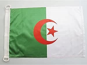 Algeria NAUTICAL Flag 18'' x 12'' - Algerian flags 30 x 45 cm - Banner 12x18 in for boat - AZ FLAG