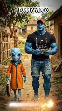 AI Alien Comedy: Blue Hulk & Kid Alien in Indian Village | Funny Bus Ride with Gandhi & Mia Khalifa