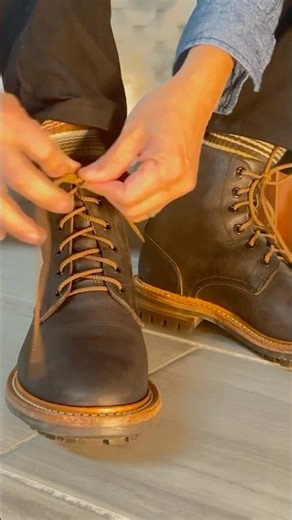 Tricker’s low leg logger in bitter choco Kudu leather. #leather #mensfashion #boots