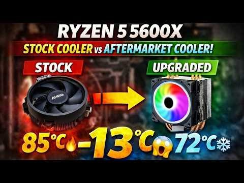 Ryzen 5 5600X Stock Cooler vs Aftermarket Cooler 😱 HUGE Temp Drop!