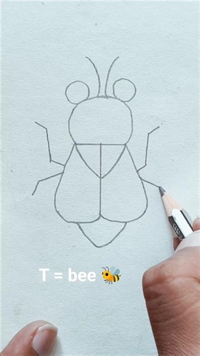 Simple and easy 🐝 bee drawing with T #shorts #bee #diy