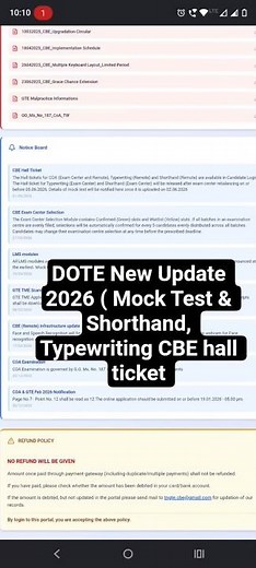 DOTE New Update 🥳🥳 Mock Test CBE ( Typewriting, Shorthand, COA)