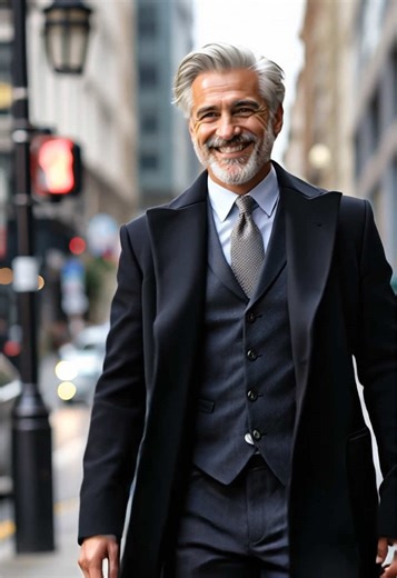 Follow for daily style inspiration 🫵🏼 Command the city in tailored confidence. This classic navy three-piece suit paired with a crisp tie and structured overcoat is the definition of timeless power dressing 💼🔥 #CityStyle #PowerLook #MensFashionDaily