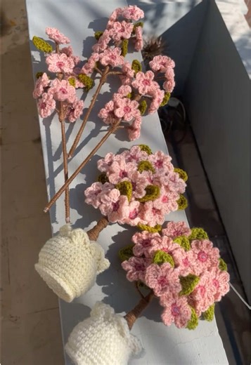 Blossom into spring with handmade charm 🌸💖! These adorable crochet cherry blossoms bring a touch of whimsy and beauty to any space. Perfect decor or gift! 😊 #CrochetLove #CherryBlossom #fyp #HandmadeWithLove #SpringVibes