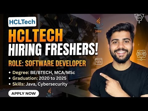 HCLTech Hiring Freshers 2026| Software Developer Jobs | BE/BTech MCA MSc | 2020-2025 Batch Eligible