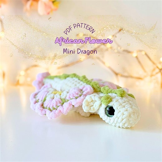 Mini African Flower Dragon Crochet Pattern Amigurumi Flower Motif Animal Scrap Buster DIY Fantasy Small Plushie Geometric Decor PDF Tutorial - Etsy