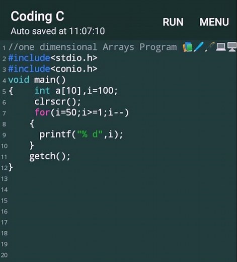 one dimensional array in c language #clanguage #cprogramming #coding #quick5842