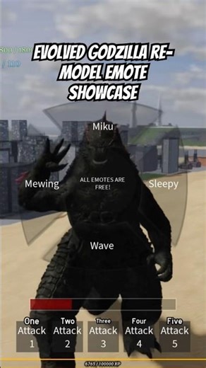Evolved Godzilla re-model emote showcase