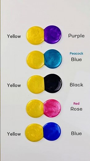 5 gorgeous color matches, Yellow With Different 5 Color shades 😍 #colormixing #paintmix #painting