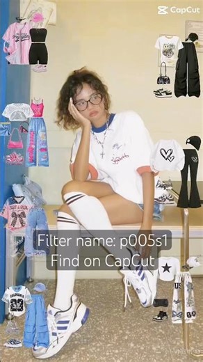 Filter name "p005s1", search on CapCut! #outfit #retro #ootd