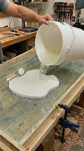 DIY Transparent Desk with Glowing Apple Logo