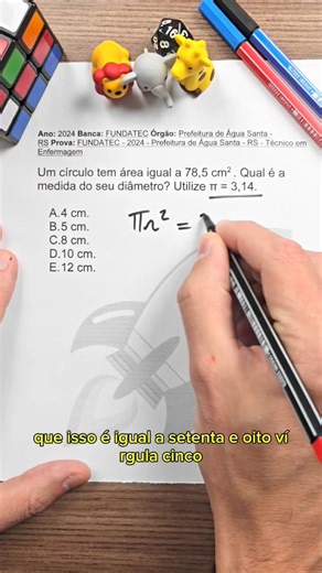 Qual é o diâmetro do círculo? #Matemática #geometria #concursos | Profdombrauskas