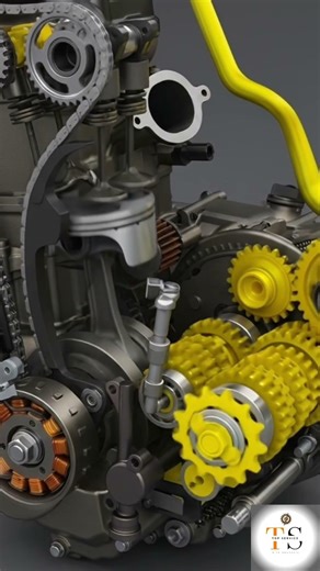The Heart of the Machine: 3D Engine Animation 🏍️🔧 #engine #hybridengine #gearbox #3d
