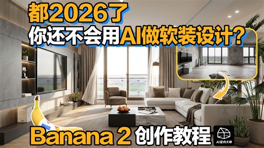 都2026了你还不会用AI做软装设计？Banana2创作教程