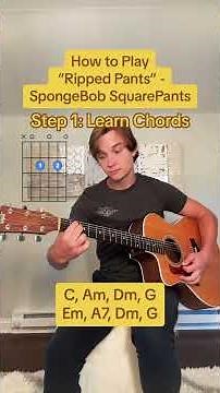 How to Play “Ripped Pants” - Spongebob Squarepants 🎸 #guitartok #guitar