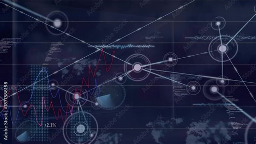 Global connections theme in a digitally generated animation video.