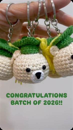 goldaworks on Instagram: "Successfully completed a bulk order of 234 handmade crochet keychains for the graduation of DPS Dubai – Batch of 2026 🎓🧶 This project took over 6 months of consistent effort, precision, and passion. Each piece was crafted with care and attention to detail, making this one of my most fulfilling orders yet. Proud of the outcome and grateful for the opportunity. Now accepting bulk & custom orders ✨ DM for collaborations and enquiries. . . . . . #graduation 
