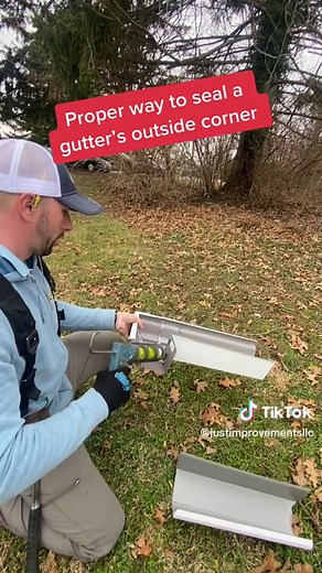Proper way to seal a gutter box mitre #GetCrackin##justcalljust##roof##gutter##gutters