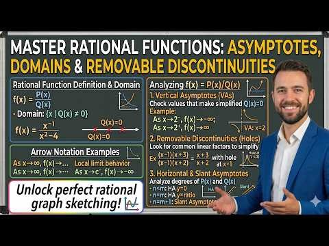 Lecture 33 | Master Rational Functions: Asymptotes, Domains & Removable Discontinuities